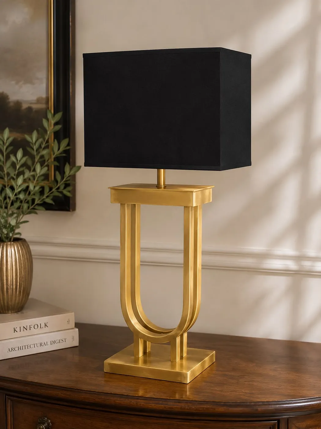 Acamar Fırçalı Gold Metal Abajur